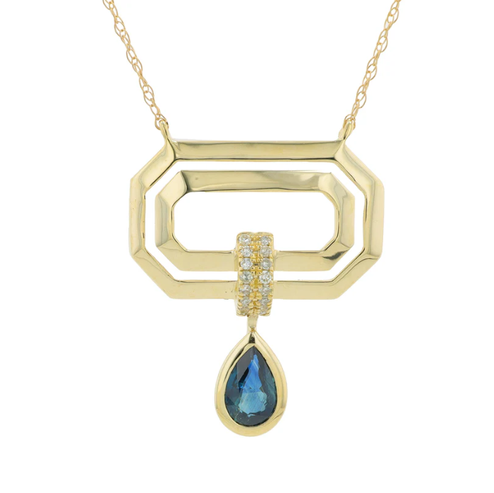 Yellow Gold Diamond and Sapphire Necklace 2500.00