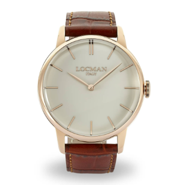 LOCMAN 1960 Three Hands Quartz Tan Leather Strap 380.00