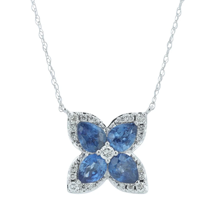 Sapphire and Diamond White Gold Necklace 2450.00