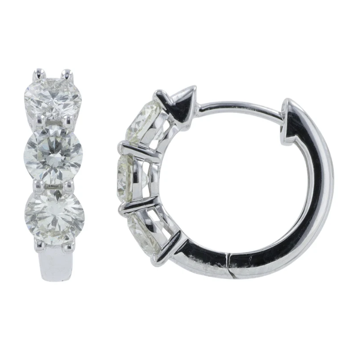 White Gold and Diamond Hoop Huggies 3500.00