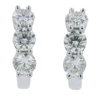 White Gold and Diamond Hoop Huggies 3500.00