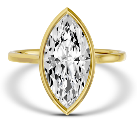 3.01 Lab Grown Marquise Diamond in 14K Yellow Gold Ring 6800.00