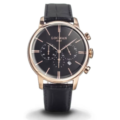 LOCMAN 1960 Black Chrono Quartz Rose PVD 550.00