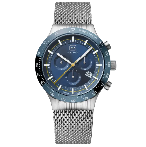 GLOCK Precision Men's Chronograph Watch Blue/Yellow/Titanium 699.00