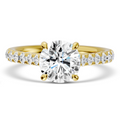 2.01 Lab Grown Round Diamond w/ Diamond Shank in 14K Yellow Gold Ring 4800.00