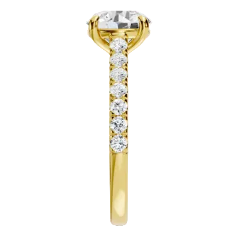 2.01 Lab Grown Round Diamond w/ Diamond Shank in 14K Yellow Gold Ring 4800.00