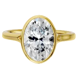 3.05 Lab Grown Oval Diamond in 14K Yellow Gold Ring 6000.00