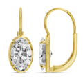 4.11 Lab Grown Oval Diamond in 14K Yellow Gold Hoop Earrings 6700.00