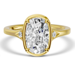 3.02 Lab Grown Cushion Diamond in 14K Yellow Gold Ring 7200.00