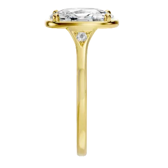 3.02 Lab Grown Cushion Diamond in 14K Yellow Gold Ring 6400.00