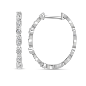 14K Gold Diamond Marquise and Round Oval Hoops 2750.00