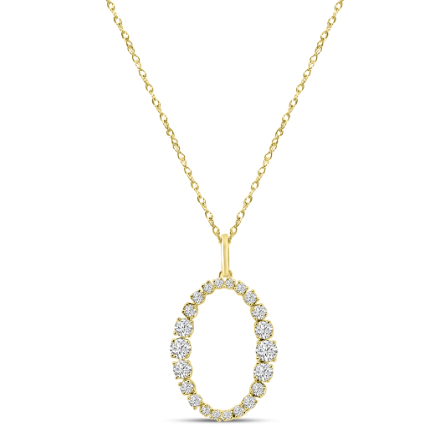 Oval Yellow Gold Diamond Necklace 2850.00