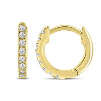 Small Hoop Huggies 14K Gold 0.08ctw Diamond 775.00