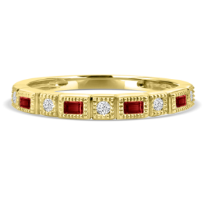 Ruby and Diamond 10K Yellow Gold Band 1200.00