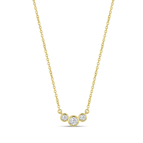 Three Stone Diamond Necklace in Yellow Gold 1450.00