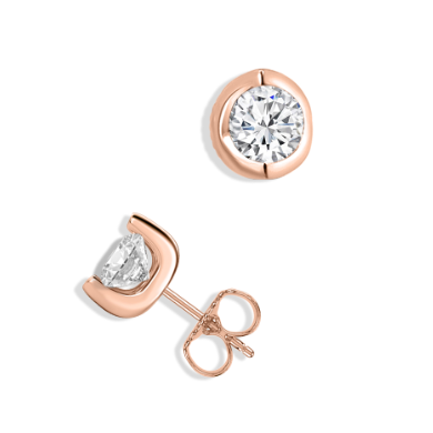 Rose Gold Solitaire Earrings 1900.00