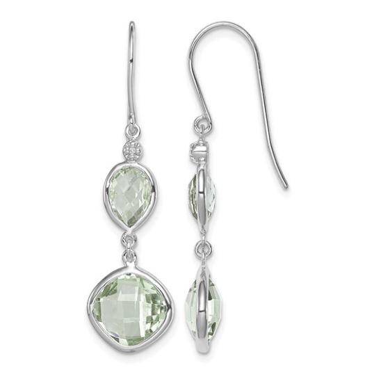 Sterling Silver Prasiolite Dangle Earrings 130.00