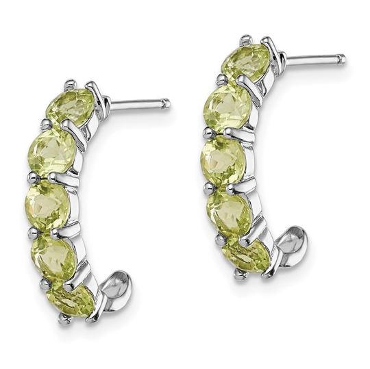 Sterling Silver Peridot J-Hoops 145.00