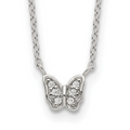 Sterling Silver & CZ Butterfly Charm Necklace 60.00