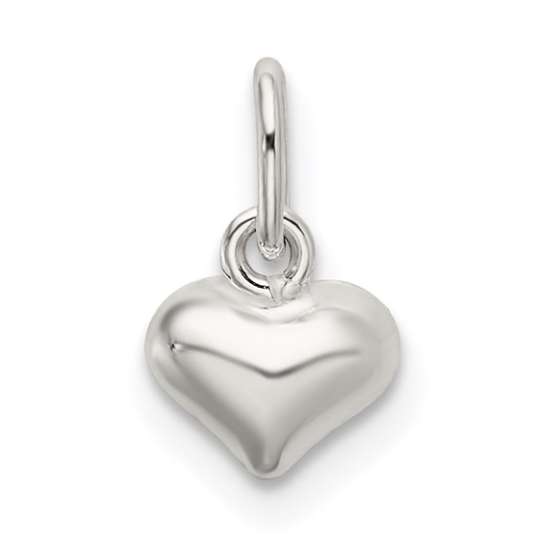 Sterling Silver Puffed Heart Charm 10.00