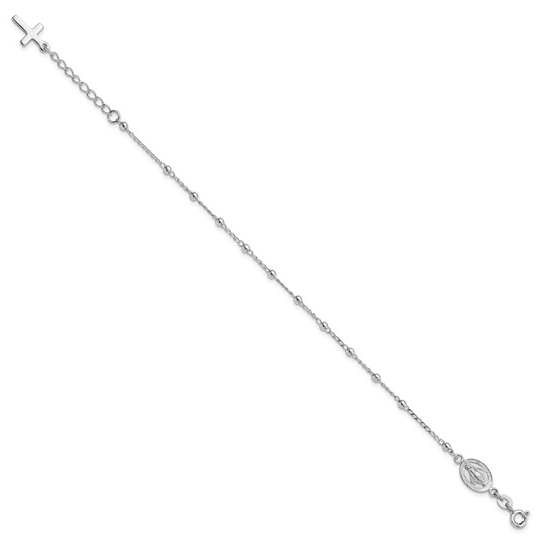 Sterling Silver Miraculous Medal/Cross Bracelet 90.00