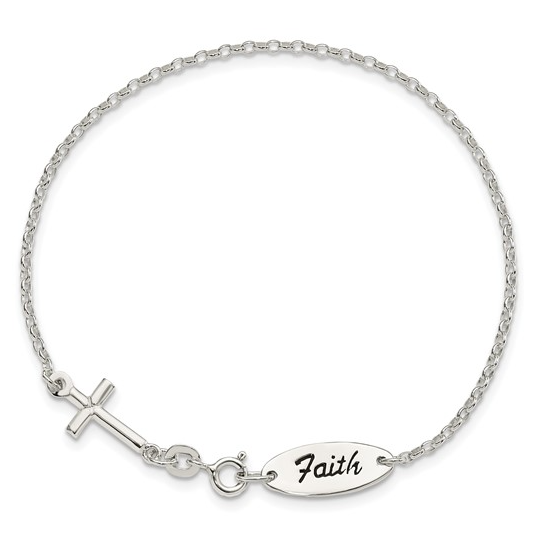 Sterling Silver Faith Cross Bracelet 65.00