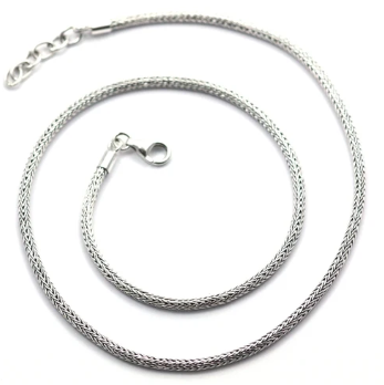 Sterling Silver 2.5mm Herringbone Necklace Adjustable 22-24" 510.00