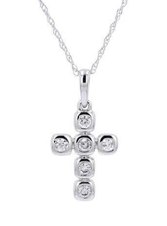 Diamond & 14k Yellow Gold Cross Necklace 1100.00