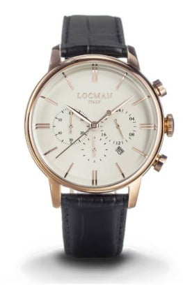 LOCMAN 1960 Three Hands QUARTZ Chronograph Genuine Leather Strap 550.00
