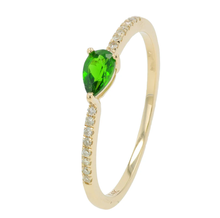 14K Yellow Gold Blue Topaz and Diamond Ring 800.00