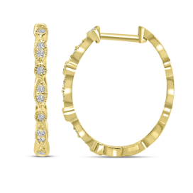 14K Gold Diamond Marquise and Round Oval Hoops 2750.00