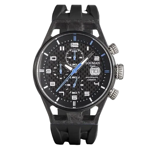 LOCMAN Montecristo Chrono Quartz Carbon Titanium Black Silicone Strap 1830.00