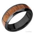 Lashbrook Domed Zirconium band inlay Desert Iron Wood 8mm $1200.00