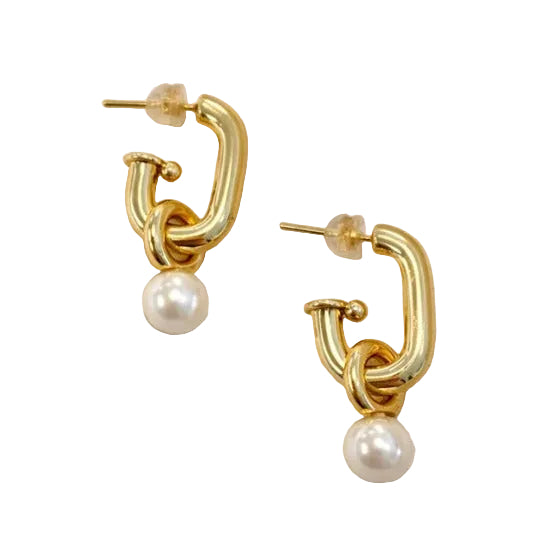 Katie Gold Filled and Synthetic Pearl Hoop 60.00