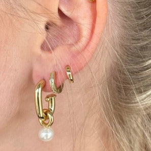 Katie Gold Filled and Synthetic Pearl Hoop 60.00