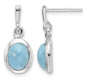 Turquoise Oval Sterling RH-Dangle Post Drop Earrings $150