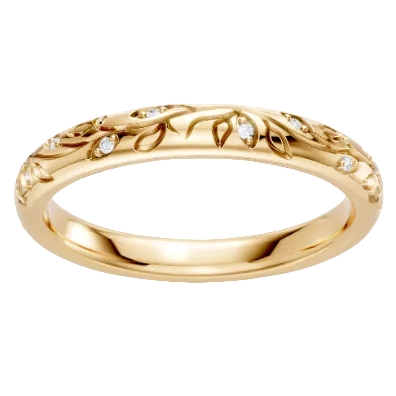 14K Yellow Gold and Diamond Floral Band 2000.00