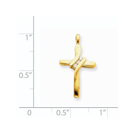 14K Yellow Gold Diamond Cross Necklace 1850.00