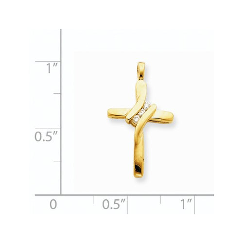 14K Yellow Gold Diamond Cross Necklace 1850.00
