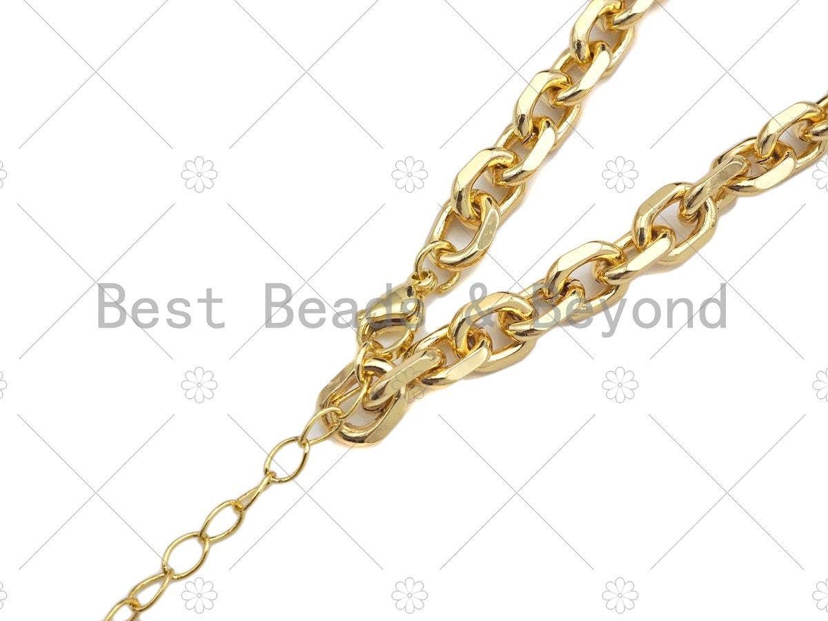 BestBeads&Beyond - 18" Gold Filled Chunky Oval Link Chain Necklace, sku#LD18