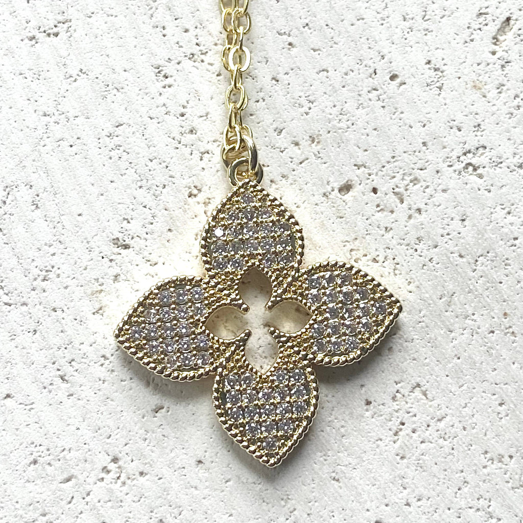 VB&CO Designs Handmade Jewelry - Quatrefoil clover designer trendy jewelry boutique style: Gold
