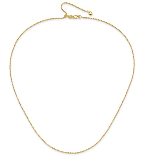 14K Yellow Gold Adjustable Rope Chain 1850.00
