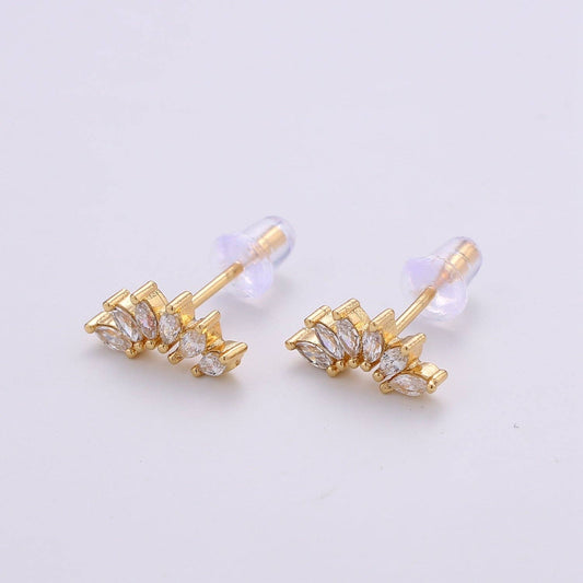Dainty Gold Marquise Cluster Stud Earrings 35.00