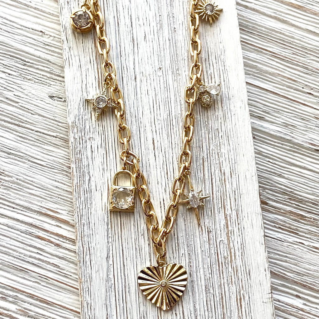VB&CO Designs Handmade Jewelry - Charm necklace trendy retro boutique salon jewelry