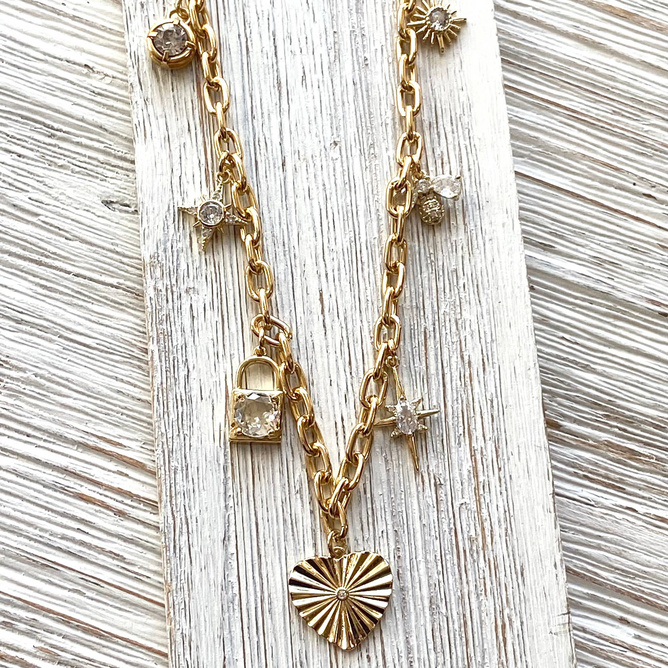VB&CO Designs Handmade Jewelry - Charm necklace trendy retro boutique salon jewelry
