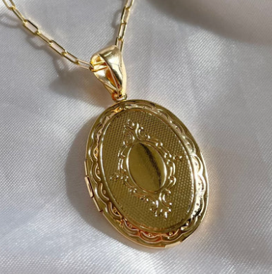 Antonette Gold Filled Locket with Paperclip Chain 130.00