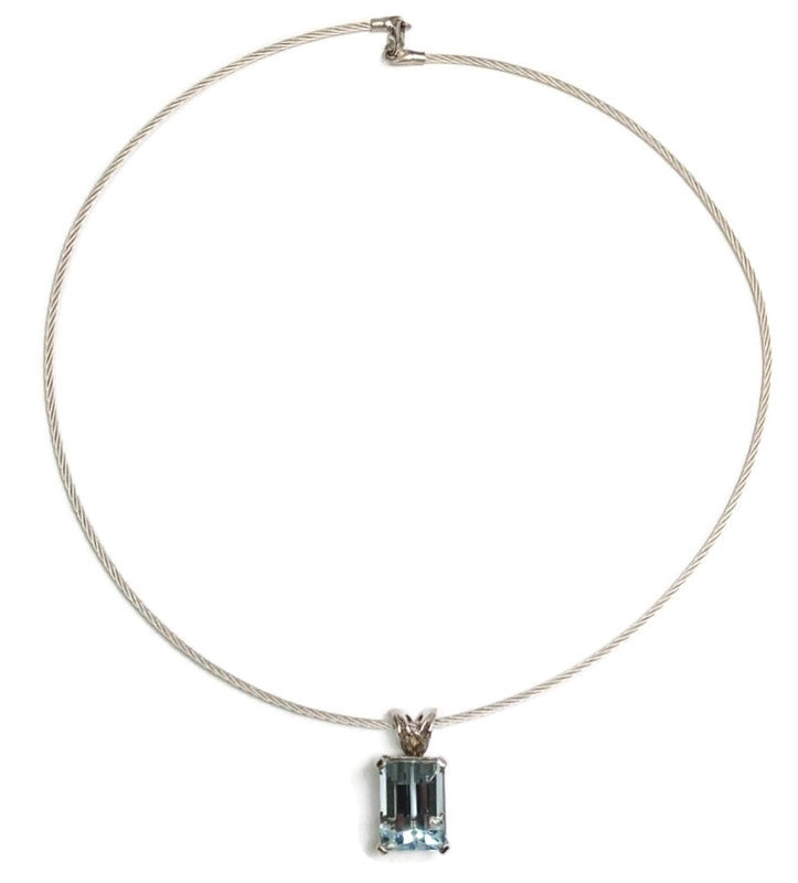 Aquamarine Pendant 16.5ct 14k White Gold 9500.00