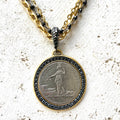 VB&CO Designs Handmade Jewelry - French revolutionary coin necklace with black spinel 