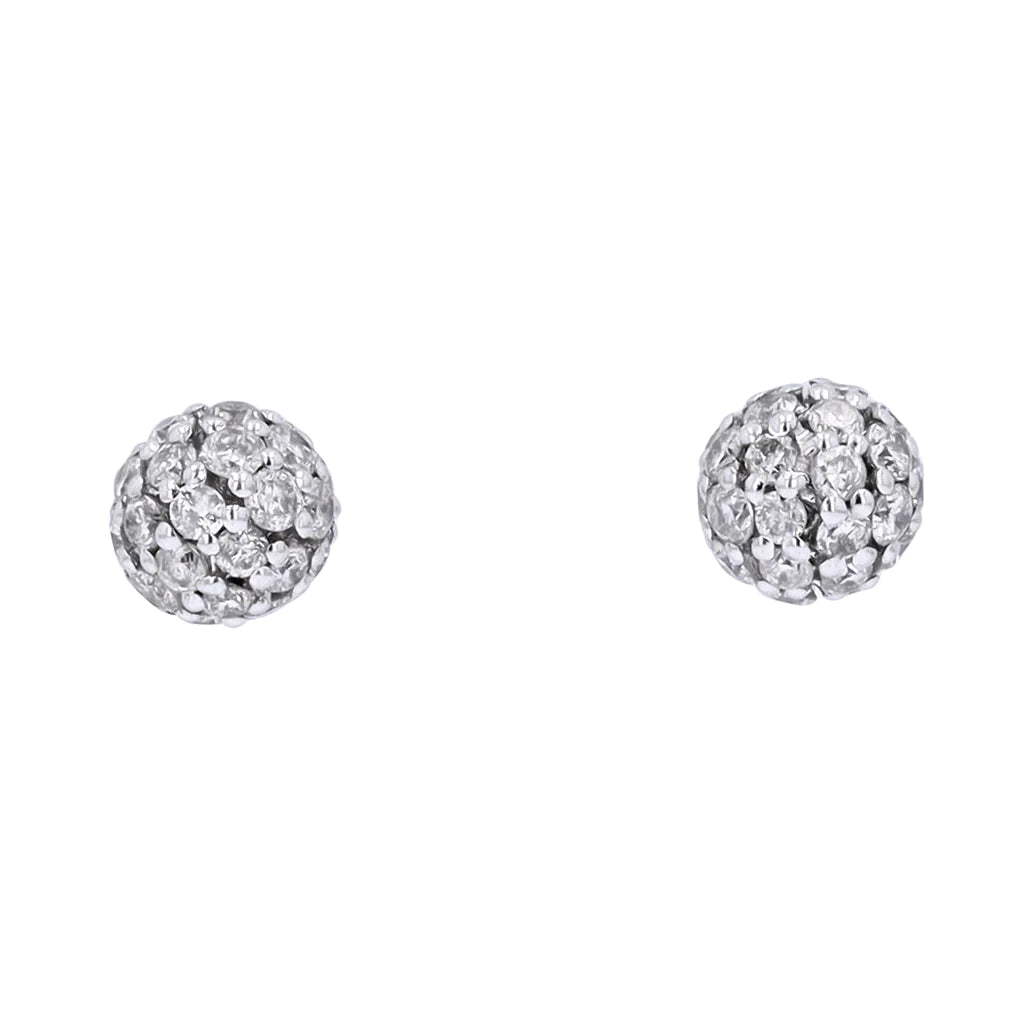 Diamond Ball Earrings 14k White Gold 1450.00