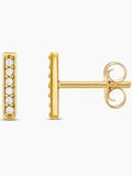 Diamond Bar Stud Yellow Gold Earrings 625.00
